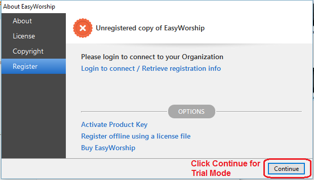 easyworship with key
